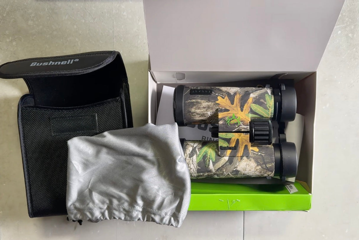 Bushnell Engage X 10x42mm Binoculars, IPX7 Waterproof and Lightweight Binoculars for Hunting, Travel, and Camping in Realtree Bone Collector Camo