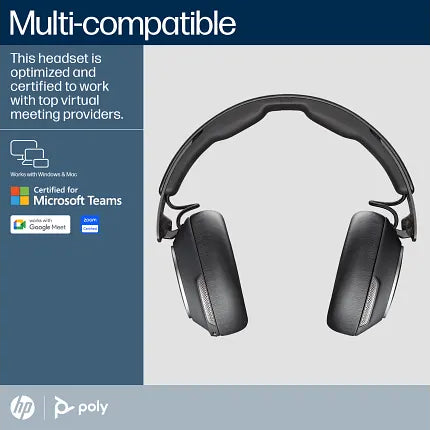 HP - Poly Voyager Surround 80 UC Microsoft Teams Certified USB-C Headset +USB-C/A Adapter