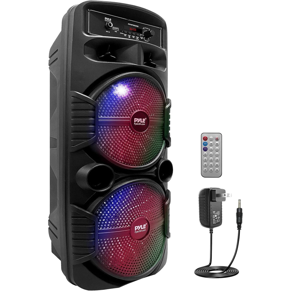 Pyle PA System Flashing LED Lighting Outdoor Wireless Bluetooth Portable Speaker (WITHOUT REMOTE AND POWER ADAPTER)