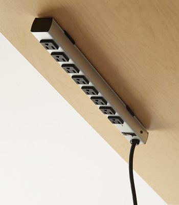 SitOnIt - Eight-Outlet Vertical Surge Power Strip in Aluminum Housing 19"