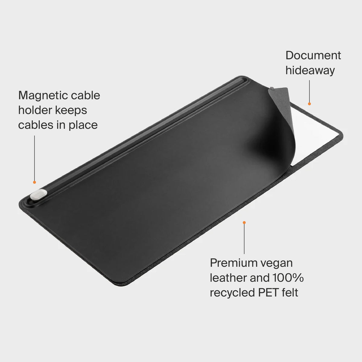 ORBITKEY Desk Mat - Black, 35" x 16.5"