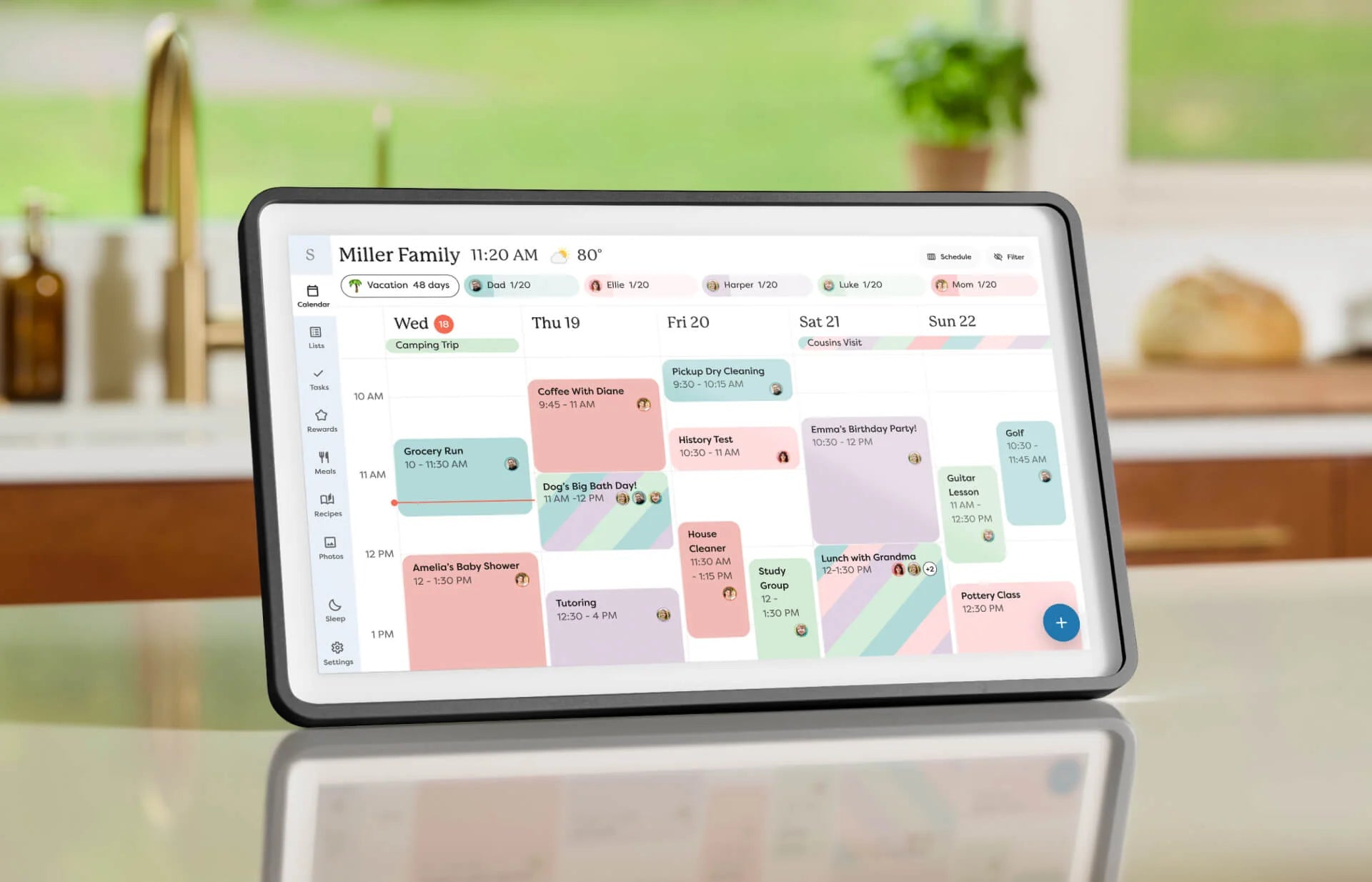 Skylight Calendar 2 Smart Calendar 15.6” Shadowbox Charcoal