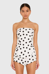 Amanda Uprichard Linda Top in Polka Dot - Small