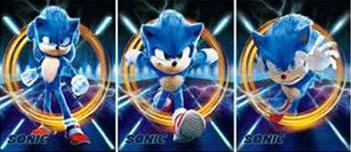 Sonic the Hedgehog-Sonic- 3D Poster 3DLenticular Effect-3 Images In One (NEW)