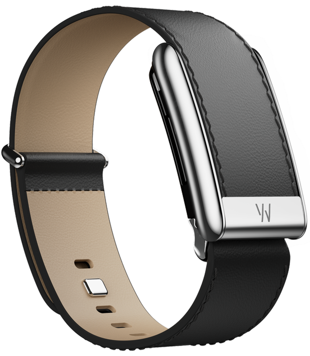 *Whoop 5.0 LeatherLuxe Straight Band, Unisex, Black/Cream/Black Titanium, Small