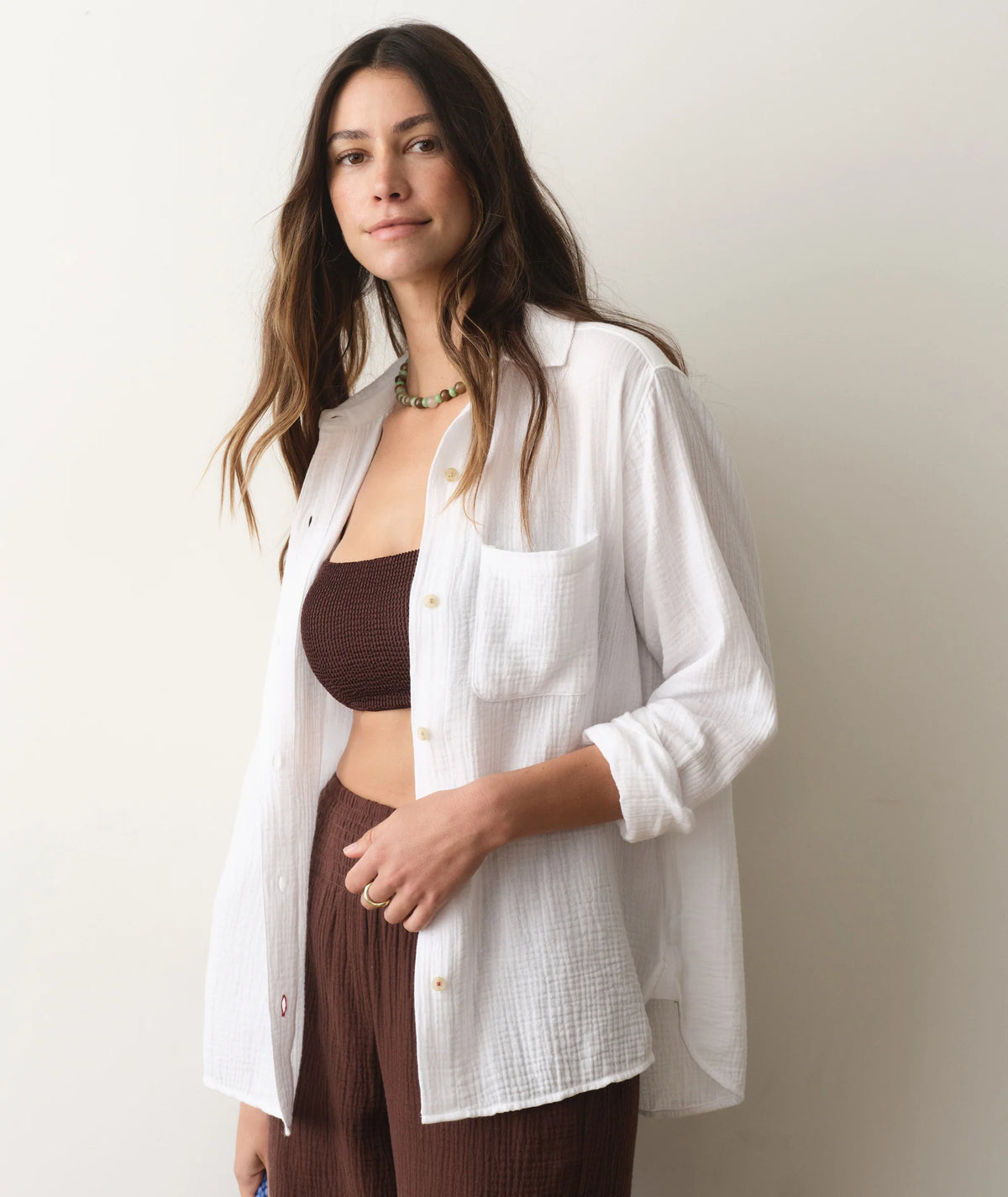 Jane Relaxed Double Cloth Shirt Size Small