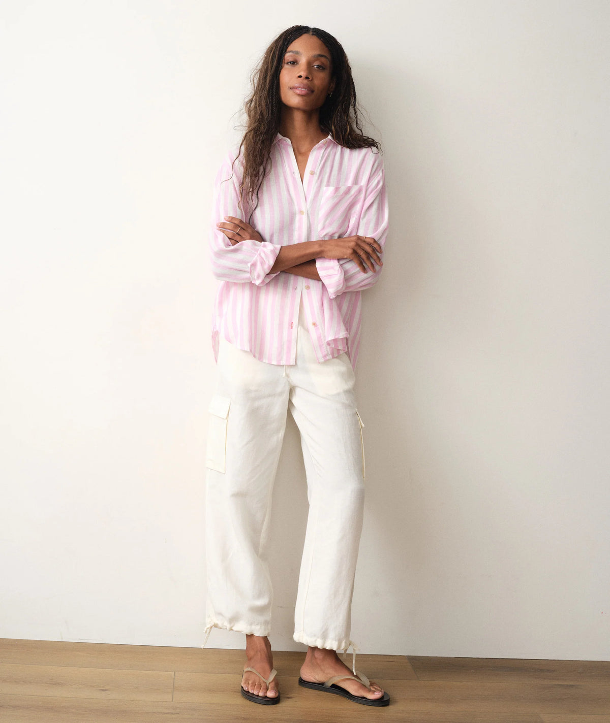 MARINE LAYER Jane Relaxed Linen Shirt Size Medium
