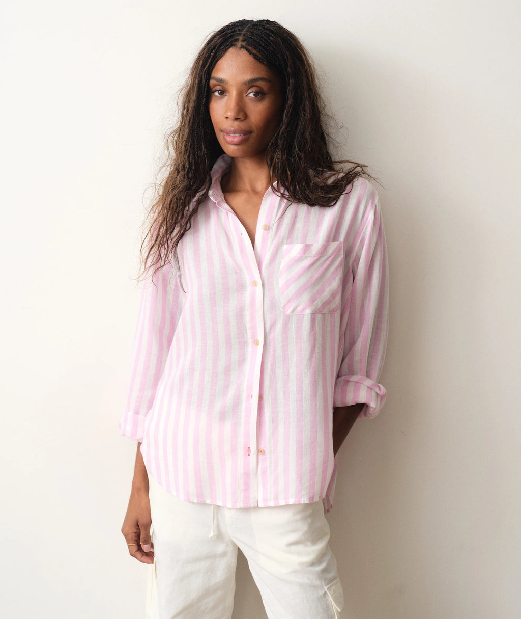 MARINE LAYER Jane Relaxed Linen Shirt Size Medium