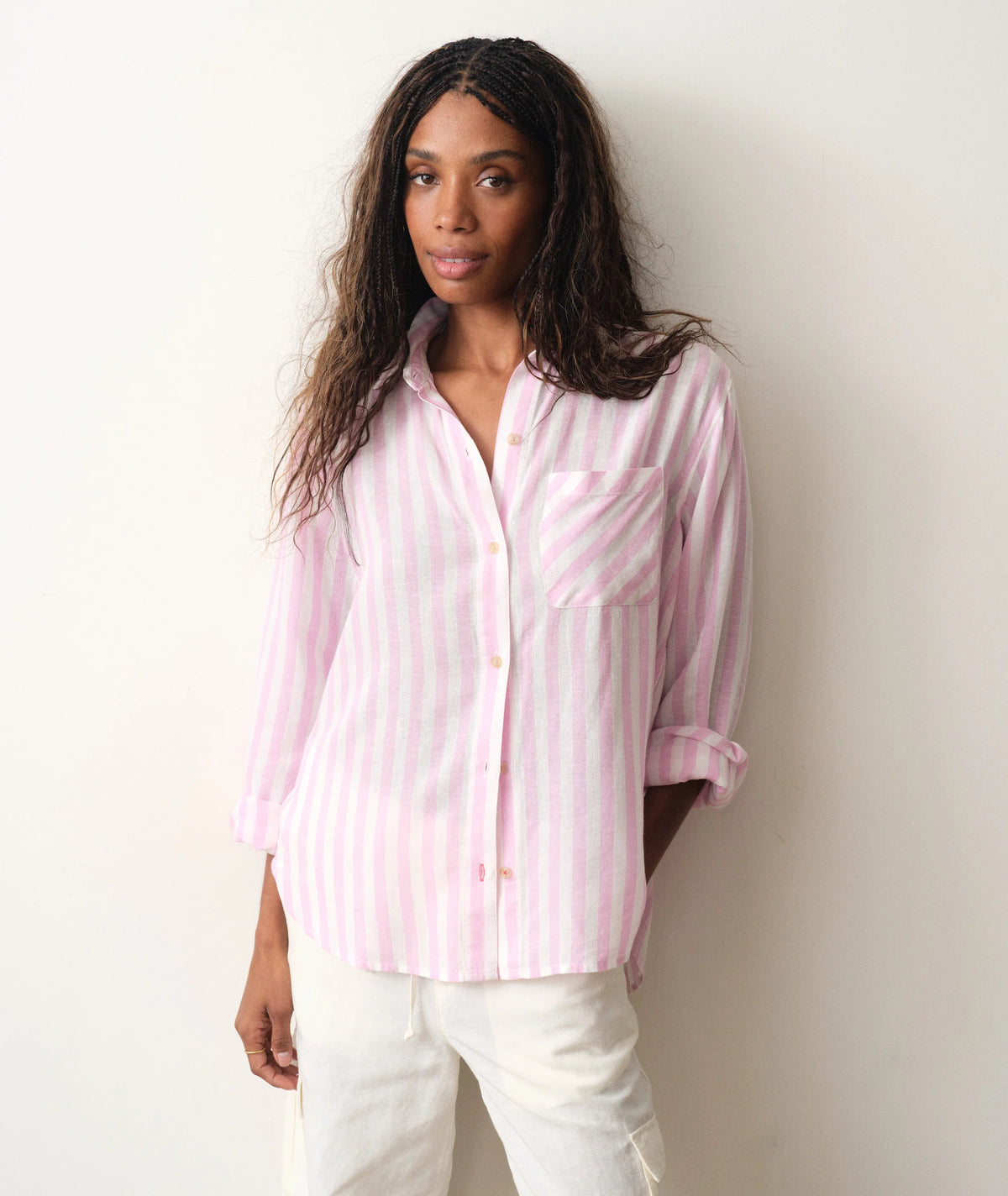 MARINE LAYER Jane Relaxed Linen Shirt Size Medium