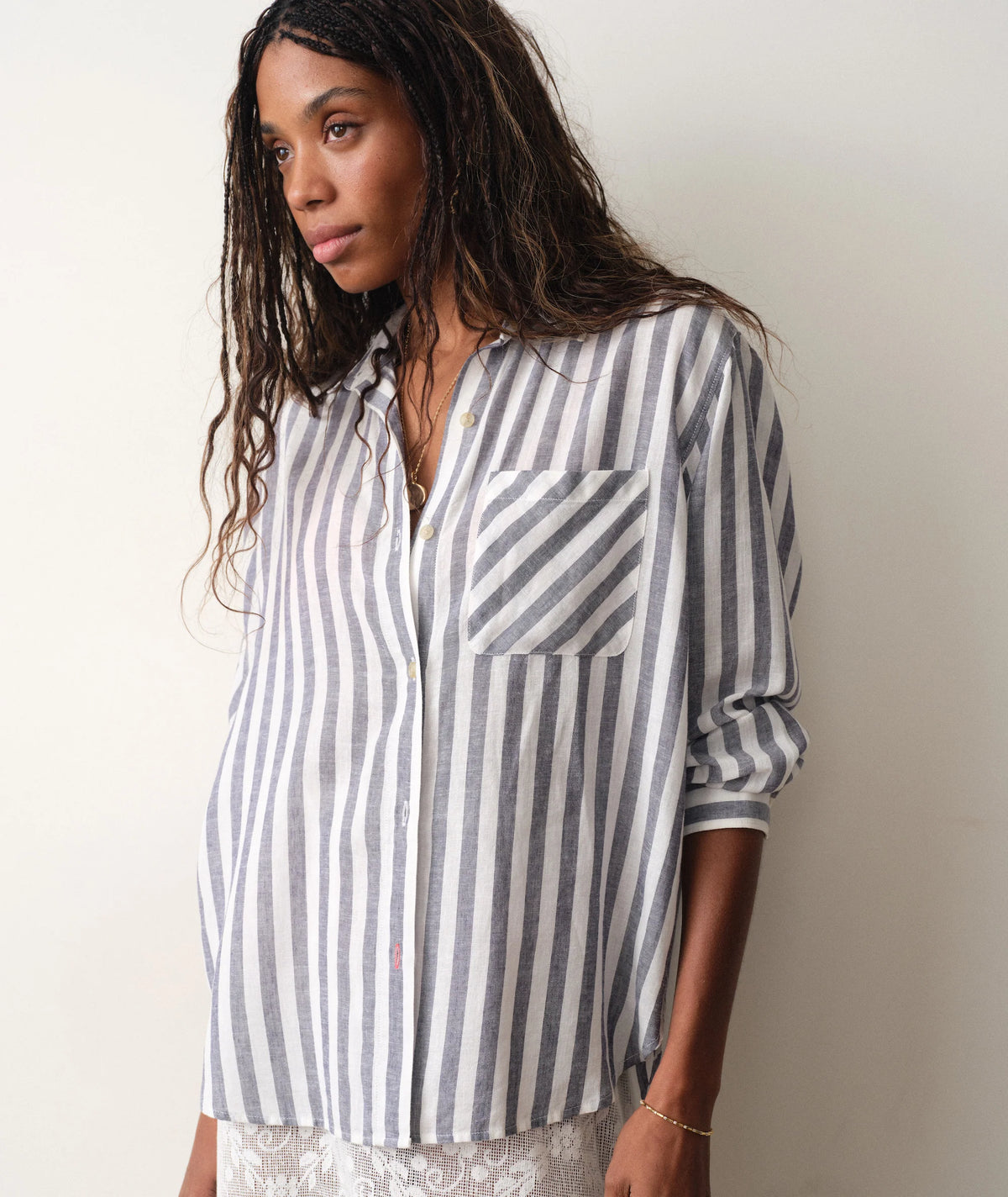MARINE LAYER Jane Relaxed Linen Shirt X-Small