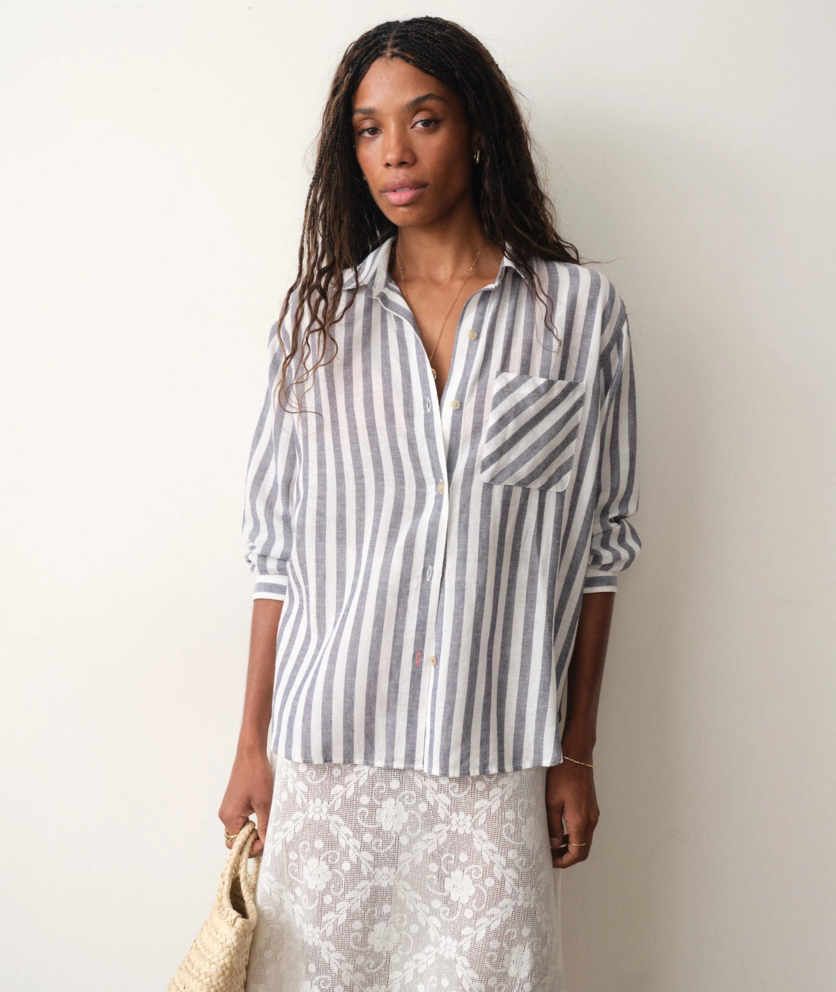 MARINE LAYER Jane Relaxed Linen Shirt X-Small