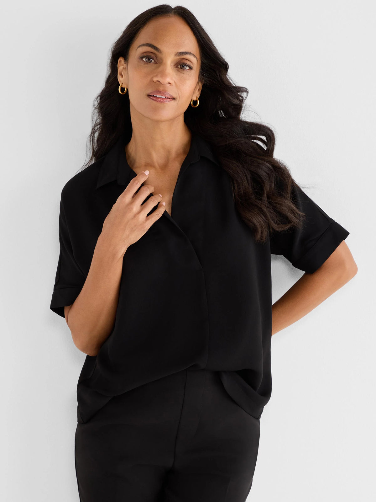 NIC+ZOE Devon Shirt for Women - Black Onyx - Size M