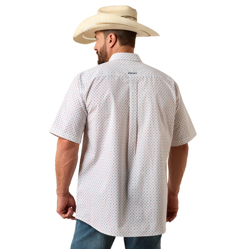 ARIAT Men's Noam Classic Fit Button Down Shirt in White Multi Geo Print - 2XL