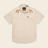 Howler Bros Men's Crosscut Deluxe Shortsleeve Shirt - Fowl Play: Off White Dobby - XL