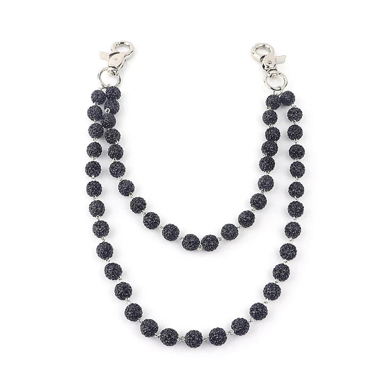 DRUNZ BLACK W DOTS WALLET CHAIN DZ127