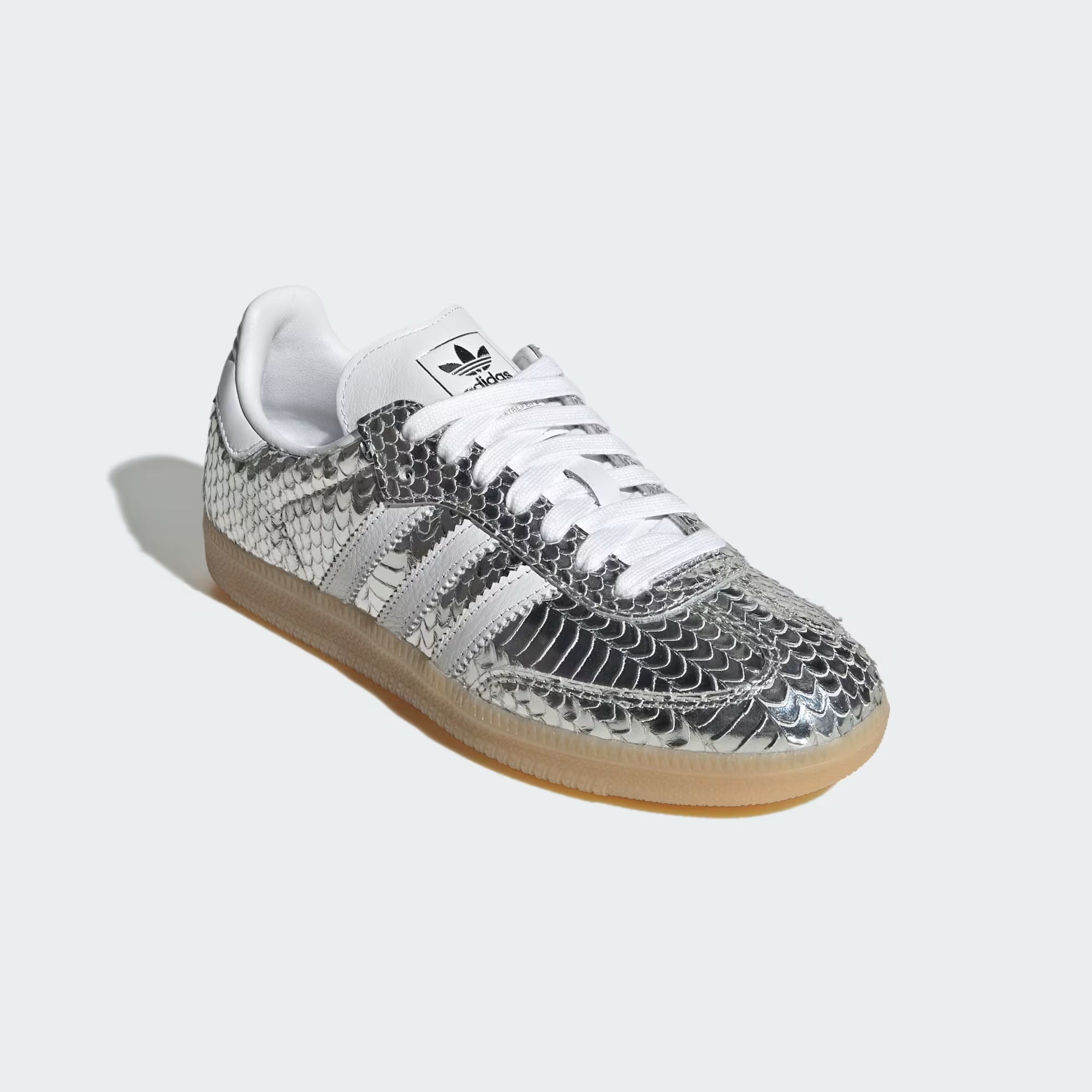 adidas Women's SAMBA OG Sneakers - Silver Metallic/Cloud White/Gum - 7