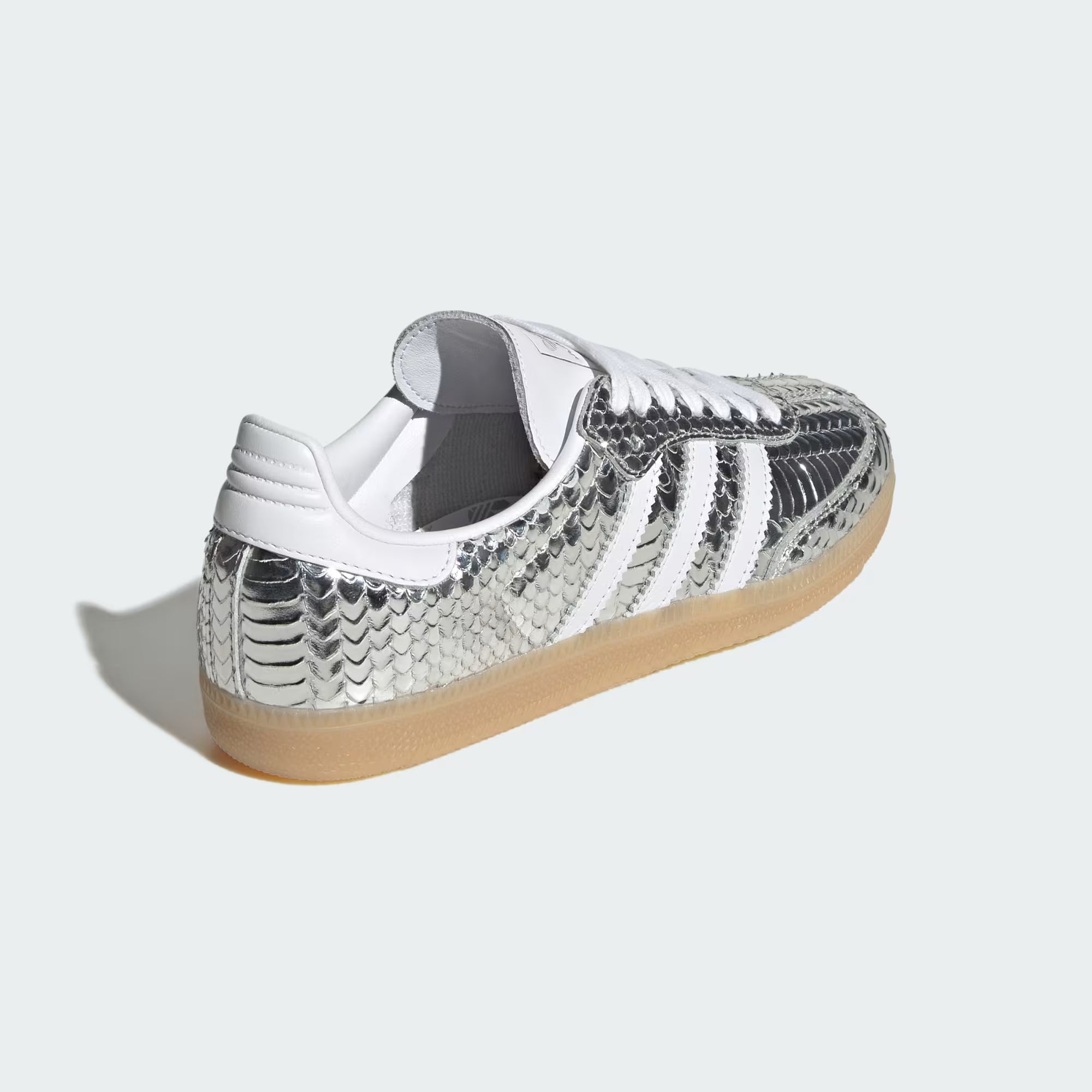 adidas Women's SAMBA OG Sneakers - Silver Metallic/Cloud White/Gum - 7