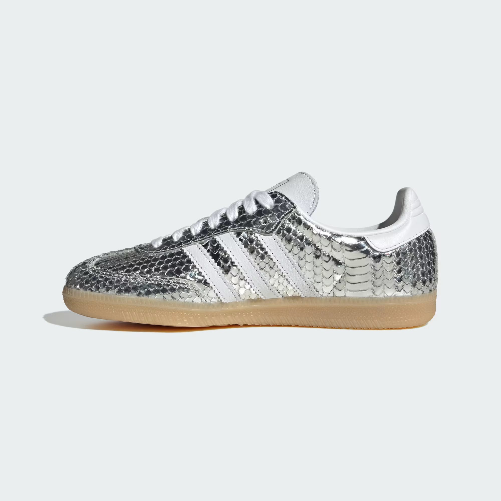 adidas Women's SAMBA OG Sneakers - Silver Metallic/Cloud White/Gum - 7