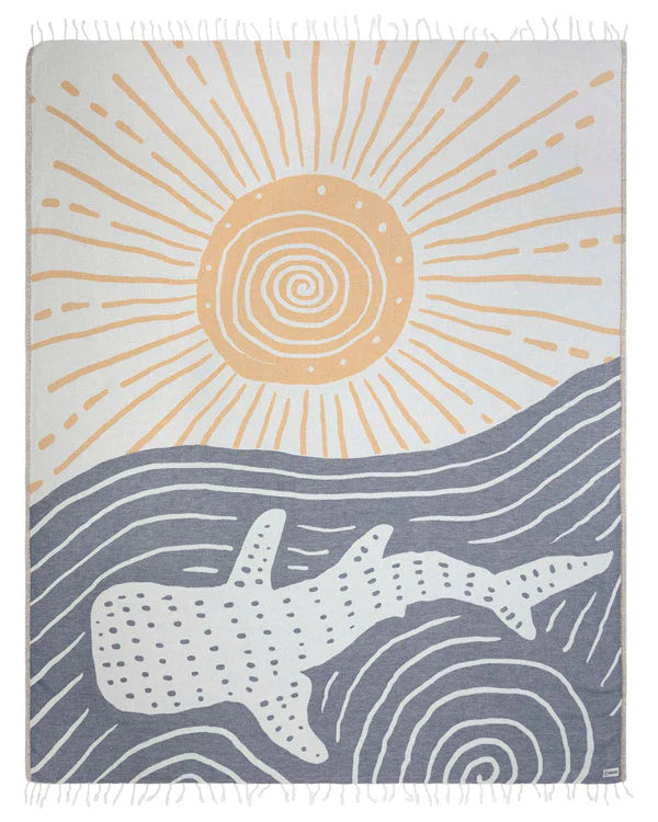 Sand Cloud Typus Whale Shark XL Towel - FREE MYSTERY POUCH INCLUDED!