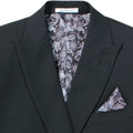 Vinci Philosophy - Slim Fit 2 Piece Suit with Adjustable Waistband, Black (40R/34W)