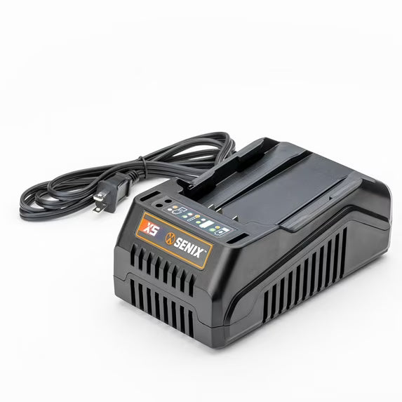 SENIX 58 Volt Max* Lithium Ion Battery Charger, Power Station with Light Indicator and Wall Mount X5 Batteries, CHX5