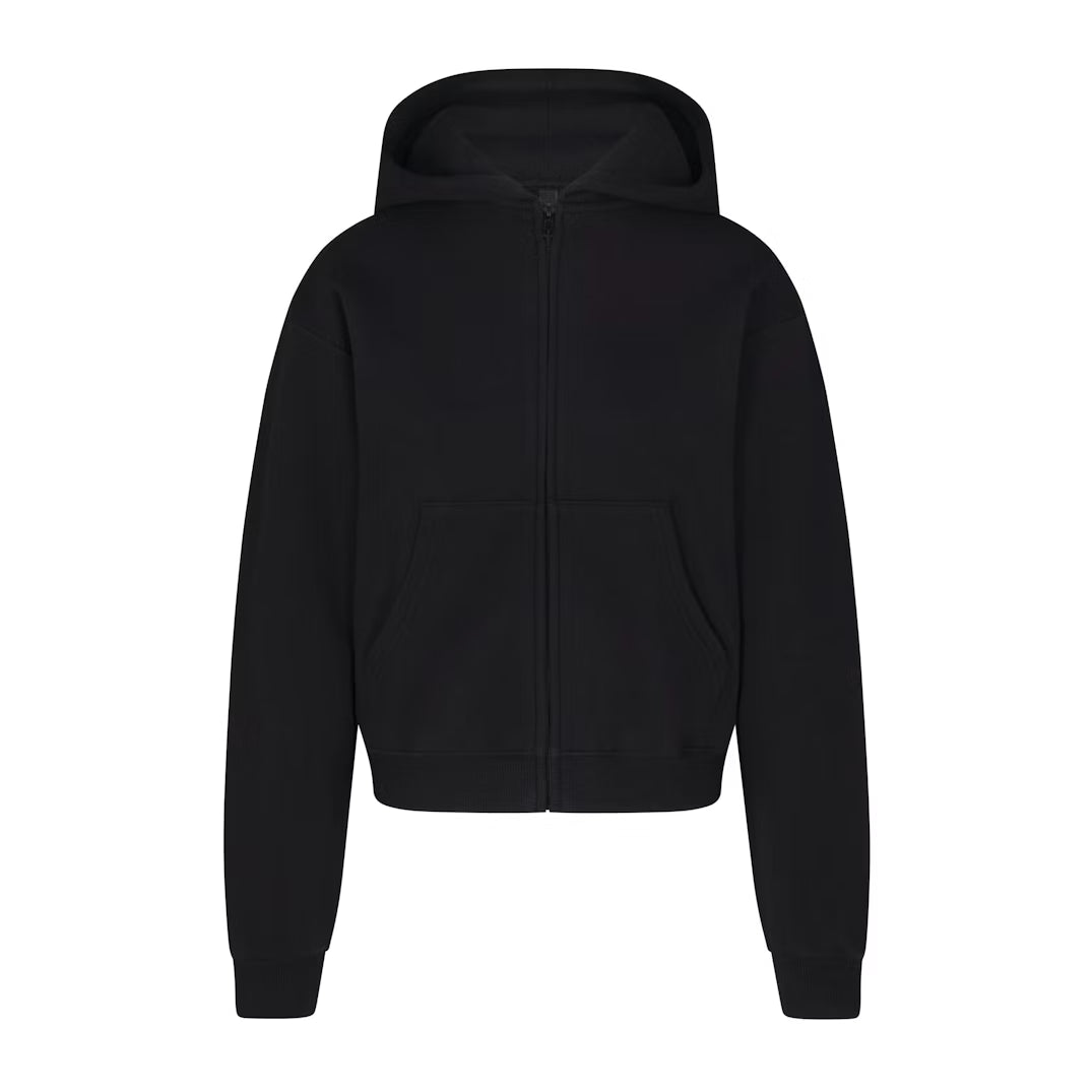 Skims Cotton Fleece Classic Zip Up Hoodie - Size Medium