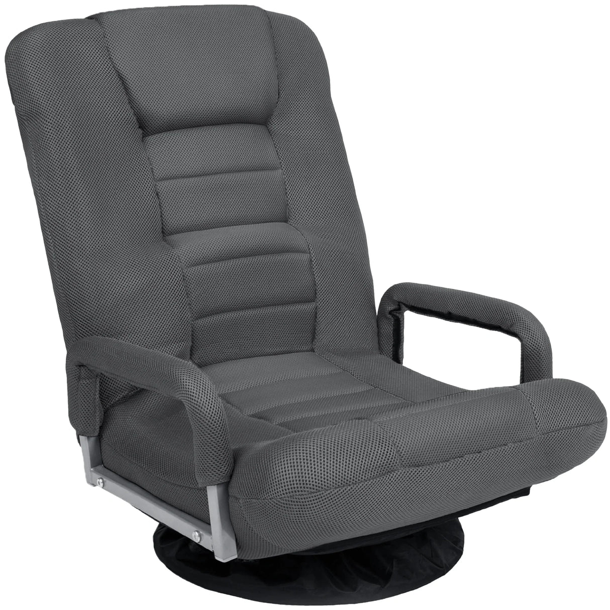 Gaming Floor Chair w/ 360-Degree Swivel, Armrest, Adjustable Backrest, Dark Gray
