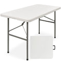 BCP Portable Folding Plastic Dining Table w/ Handle, Lock - 4ft
