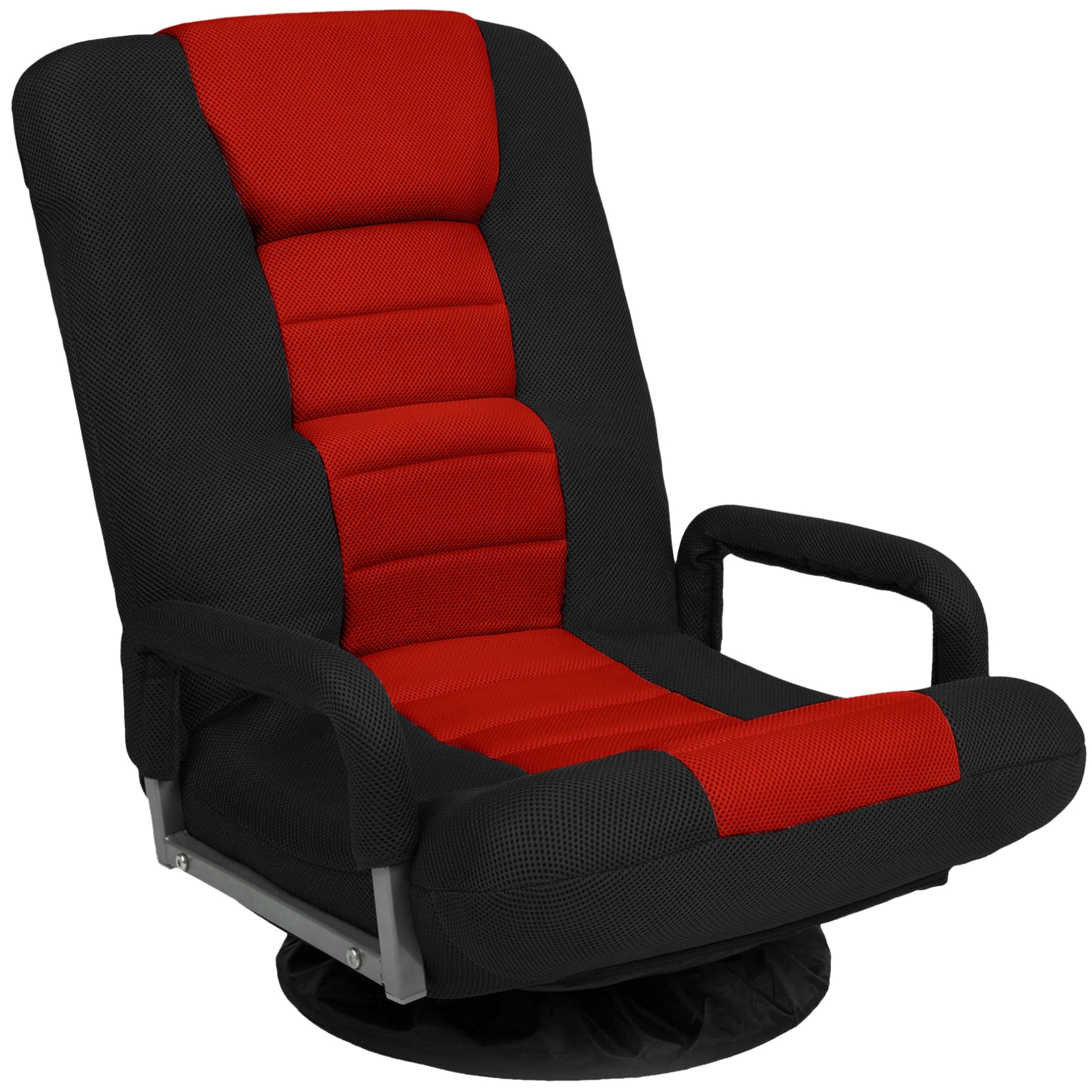 Gaming Floor Chair w/ 360-Degree Swivel, Armrest, Adjustable Backrest Black/Reduyh8k6sr