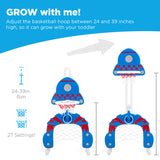 3-in-1 Toddler Basketball Hoop Sports Activity Center Play Set Blue with Ring Toss  Blue with Ring Toss  White with Golf