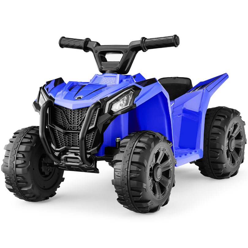 6V Kids Ride-On 4-Wheeler Quad ATV Car w/ 1.8mph Max Speed, Treaded Tires- Blue