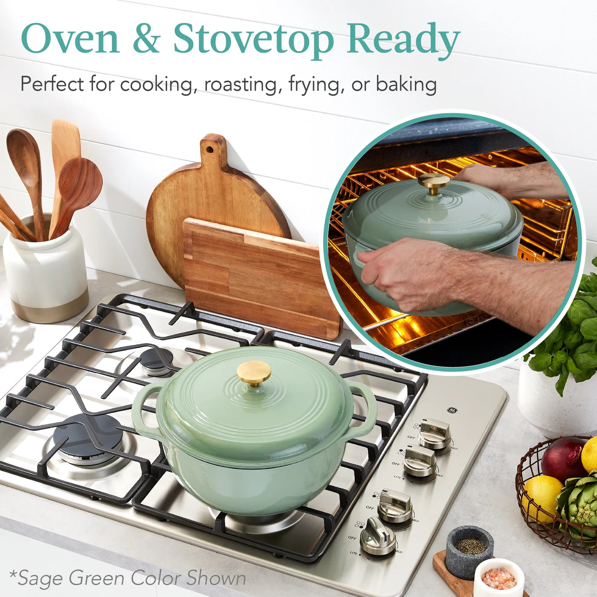 Best Choice Products Cast-Iron Dutch Oven Kitchen Cookware w/ Enamel, Handles - 7.5qt