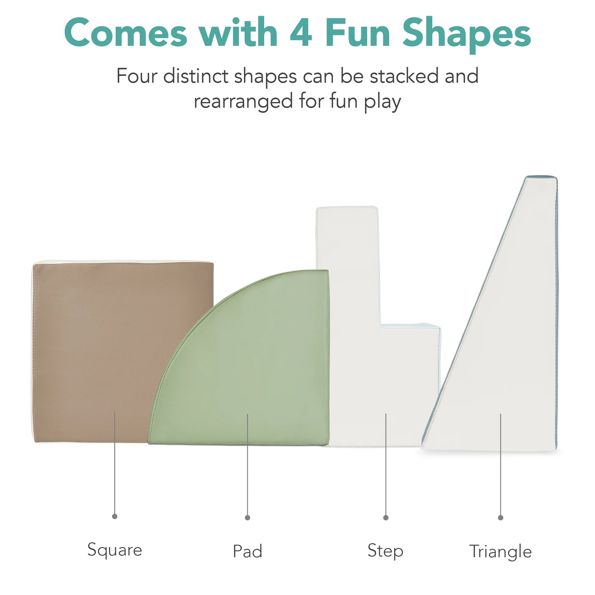 BCP 4-Piece Kids Climb & Crawl Soft Foam Shapes Structure Playset