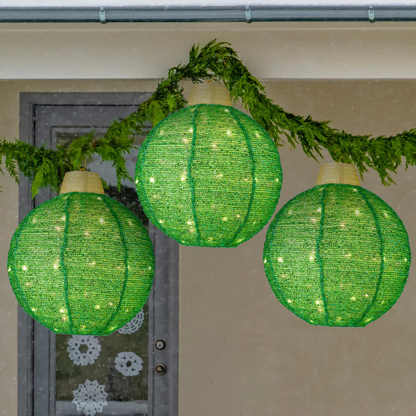 BCP 3-Piece Hanging Pop-Up Ornaments Outdoor Christmas Decor, LED Lights