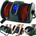 Reflexology Shiatsu Foot Massager w/ High-Intensity Rollers, Remote Control- Color: Dark Green