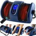 Reflexology Shiatsu Foot Massager w/ High-Intensity Rollers, Remote Control- Navy Blue