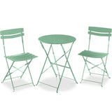 Best Choice Products 3-Piece Folding Patio Bistro Set w/ 2 Chairs - Sage Green
