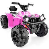 (Sky9022) 12V Kids Ride-On 4-Wheeler Quad ATV Car w/ 2.4mph Max, Bluetooth- Pink