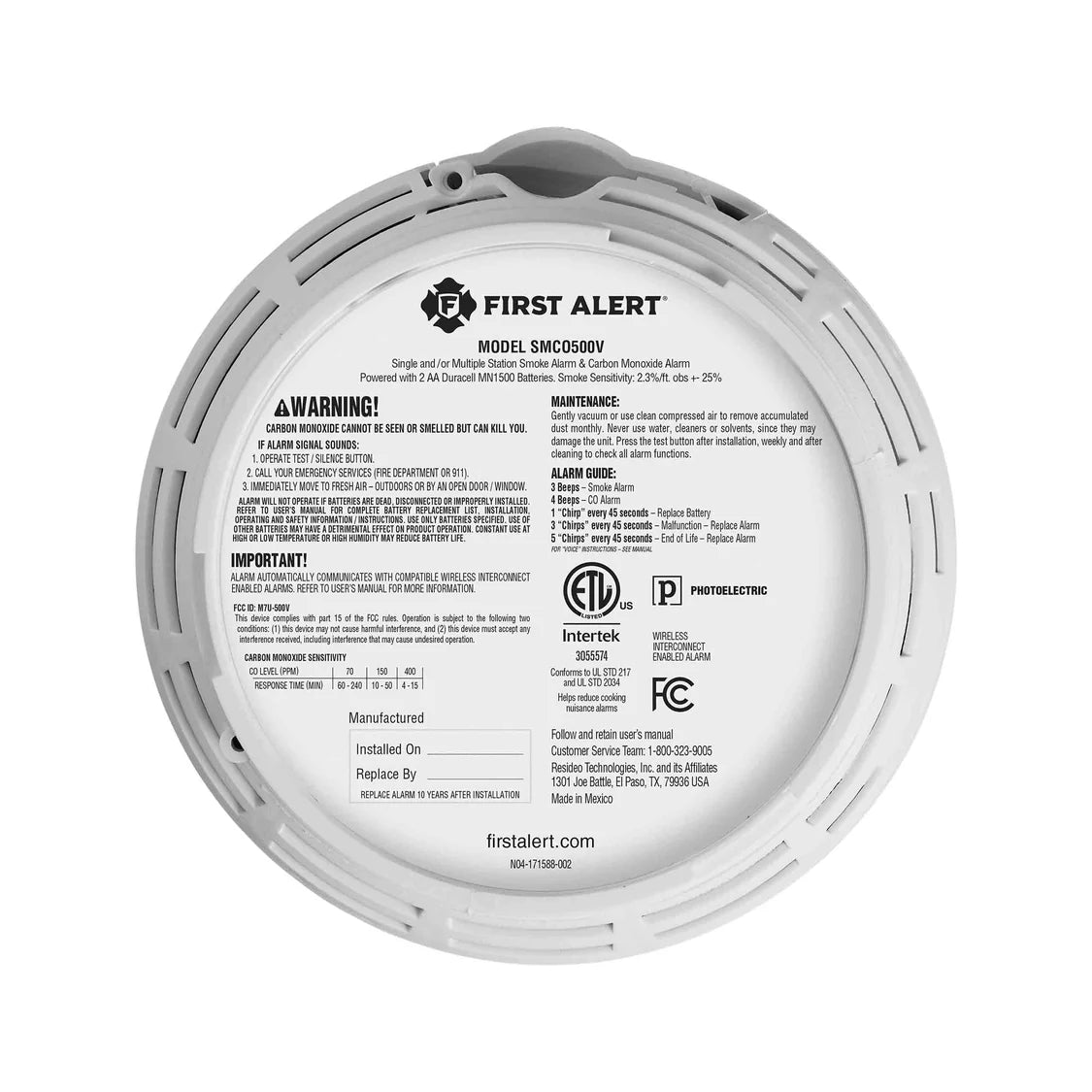 BRK SMCO500V Wireless Smoke & CO Alarm with Voice Alerts, 1- Pack