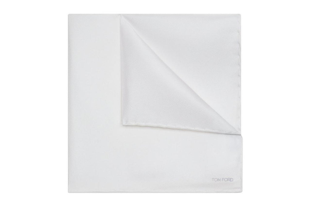Tom Ford Satin Pocket Square - Chalk