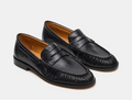 Steve Madden Men's Quincey Black Leather Loafers - Black - Size 10.5