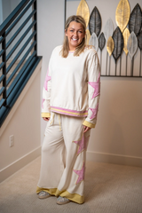 SAGE + FIG - Women's Stardust French Terry Lounge Set - Star Patch - MD