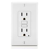 15 Amp, Self-Test, Non-Tamper-Resistant Slim GFCI Outlet with LED Indicator Light GFNT1-W - 10 Pack