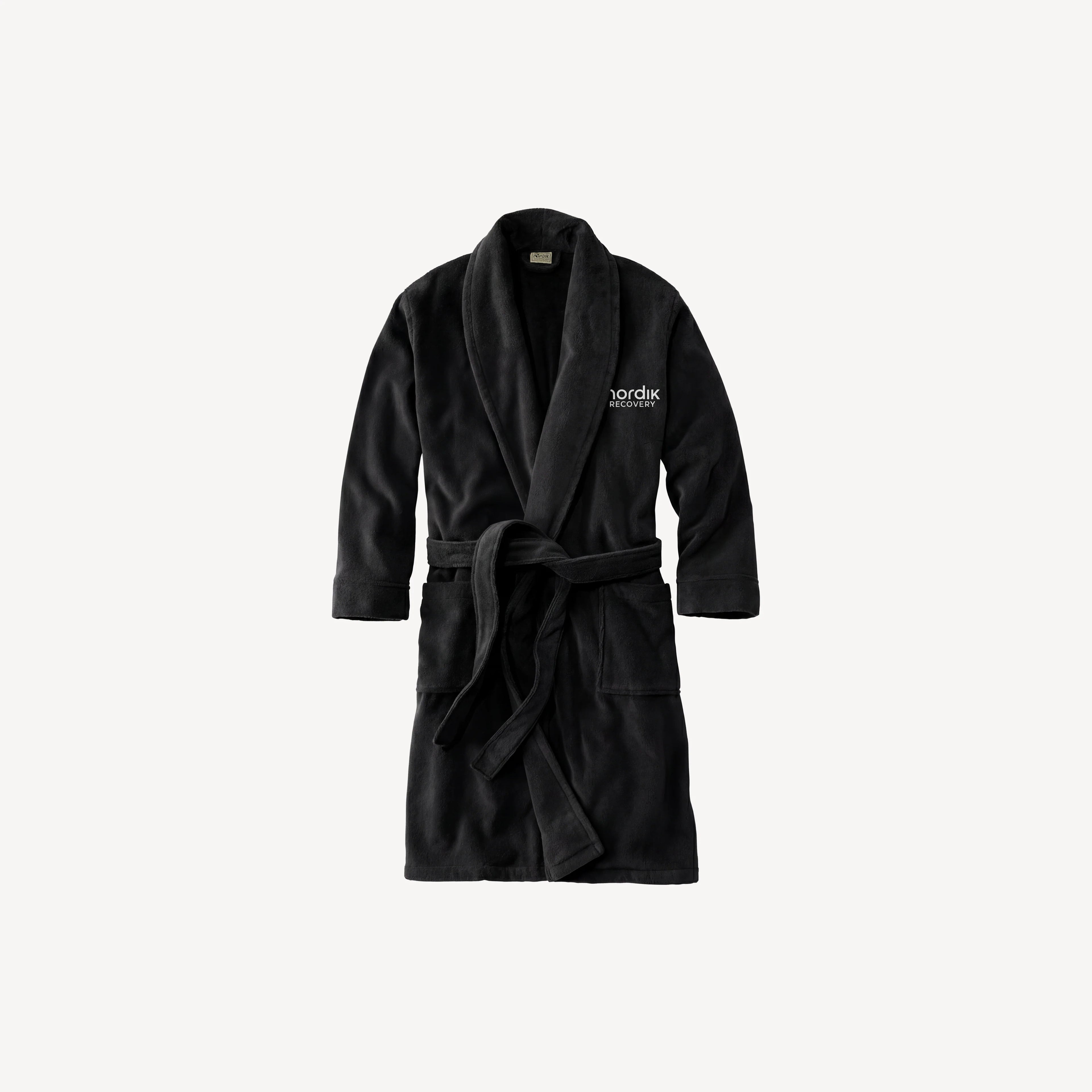 NORDIK RECOVERY Retreat Robe Ultra Plush Terry One Size Black BR-BL-1FA
