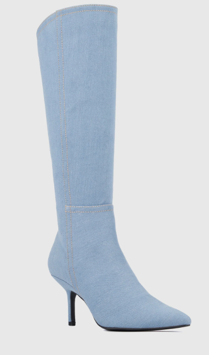 NY&C Denim Kitten Heel Boot WOMENS SIZE:7 COLOR:BLUE (NEW) *DAMAGED BOX*