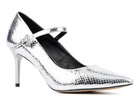 NY&C Belle Mary Jane Pump womens size:7 Color:silver (NEW)