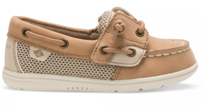 Sperry girls Shoresider 3 Eye Boat Shoe, Linen/Oat, 1 Big Kid US (NEW) *RB*