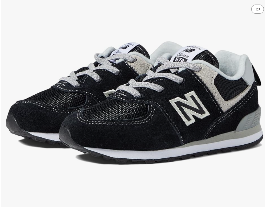 New Balance Boy's 574 Core Bungee Sneaker Toddler Size: 6.5 Color: Black & White (New)