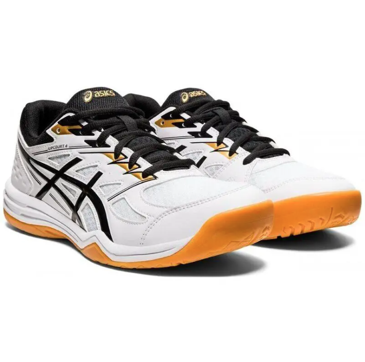 ASICS Women's Upcourt 4 Size: 8.5 Color: White & Gold (New)