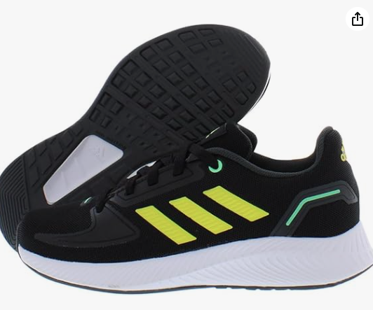 Adidas Kids Runfalcon 2.0 Running Shoe Size:2 Color: Black & Yellow (New, RB)